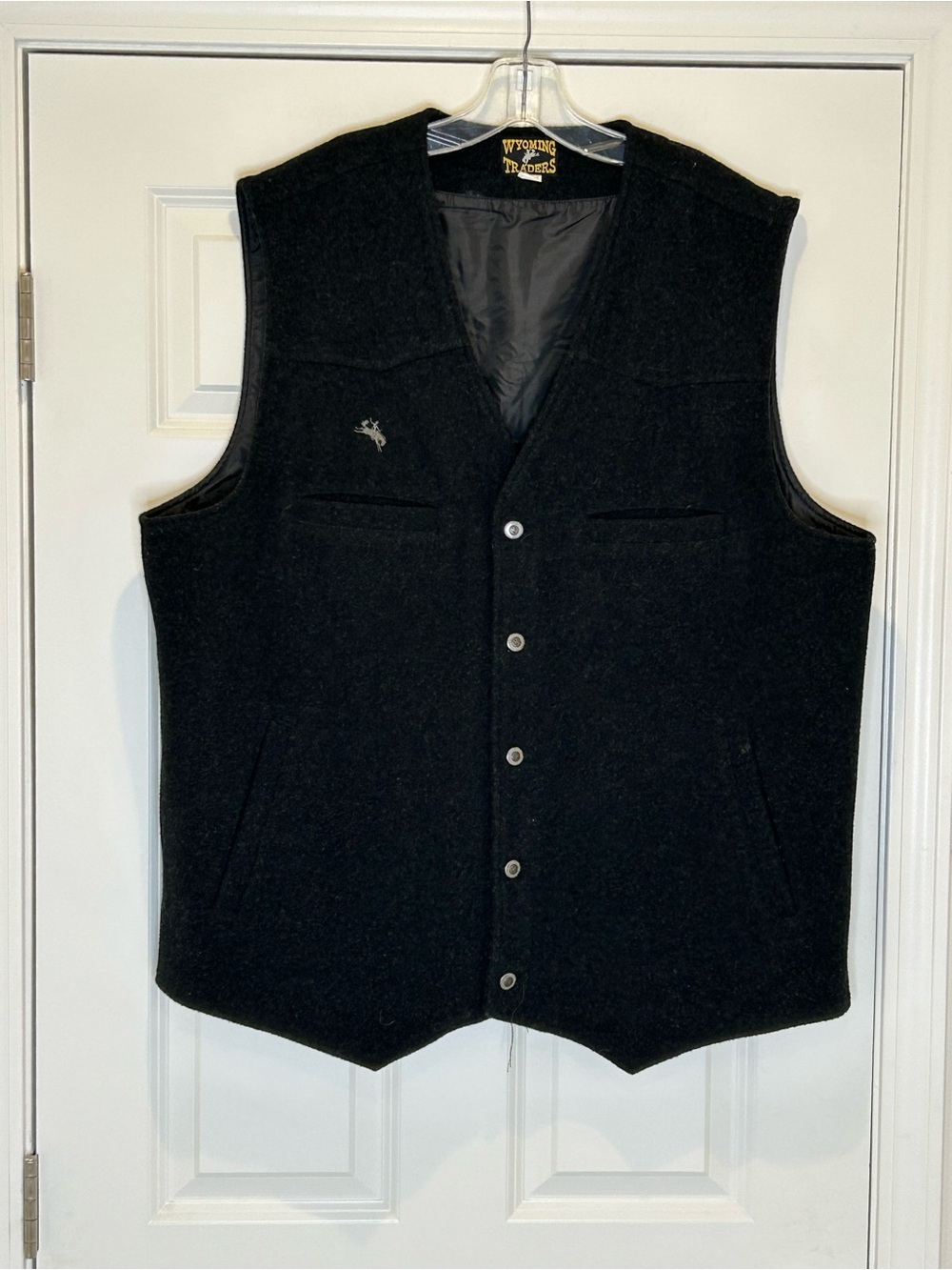 Wyoming Traders Men’s Black Wool Vest Size 2XL-Tall